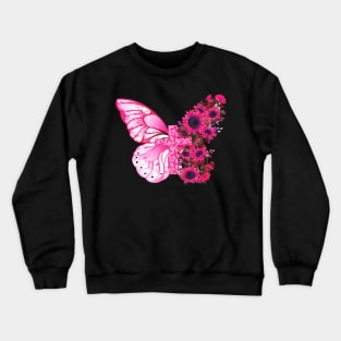 Butterfly Pink Ribbon Breast Cancer Shirt Crewneck Sweatshirt
